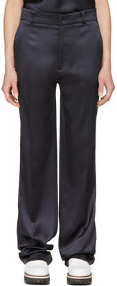 Joseph Navy Silk Satin Ferdy Trousers