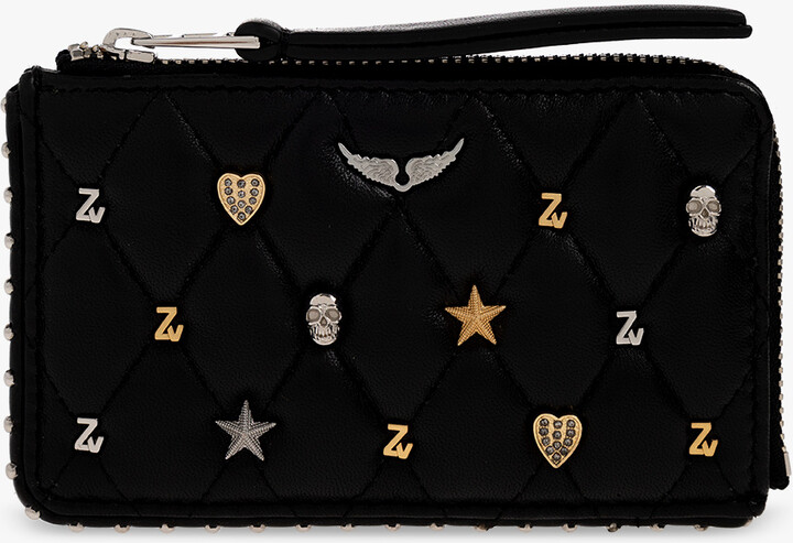 Zadig & Voltaire Logo Plaque Embellished Shoulder Bag Black