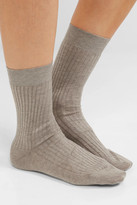 Thumbnail for your product : Maria La Rosa Ribbed Organic Cotton Socks - Gray