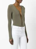 Thumbnail for your product : Alexander Wang T By lace-front long sleeve bodysuit