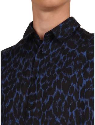 The Kooples Leopard Grunge Long Sleeve Sport Shirt