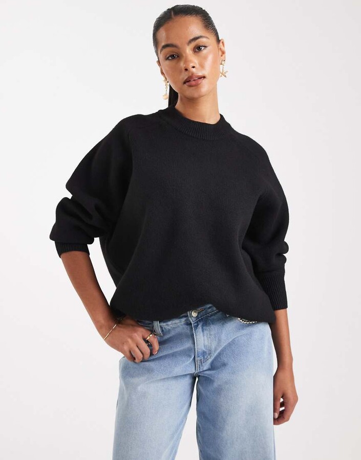 Asos Black Longline Roll Neck Jumper ASOS Longline Jumper With