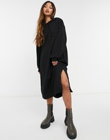 Thumbnail for your product : Weekday Macie midi hoodie dress in black