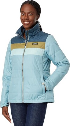 L.L. Bean Mountain Classic Puffer Jacket Color-Block (Storm Blue/Steel  Blue) Women's Clothing - ShopStyle