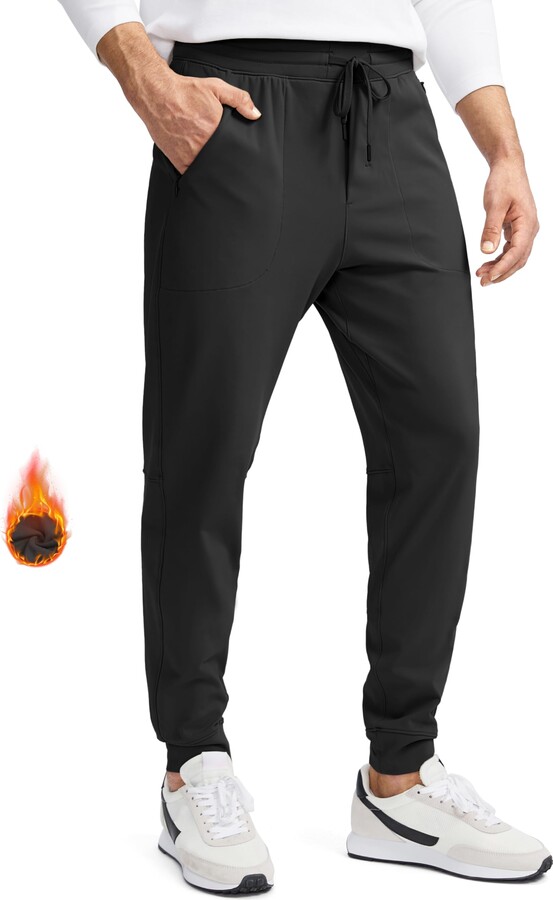  Krumba Mens Elastic Athletic Sweatpant: Warm Winter Fleece  Running Casual Outdoor Jogger Black S : Clothing, Shoes & Jewelry
