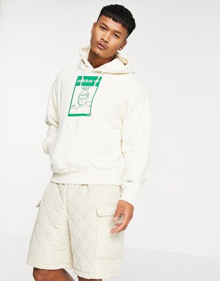 adidas x Disney hoodie with Incredible Hulk print in off white - ShopStyle