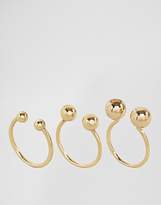 Thumbnail for your product : Monki 3 Pack Sphere Rings
