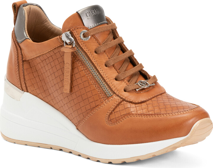 Carmela Made In Spain Leather Wedge Sneakers ShopStyle