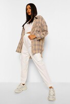 Thumbnail for your product : boohoo Oversized Dipped Hem Checked Shirt
