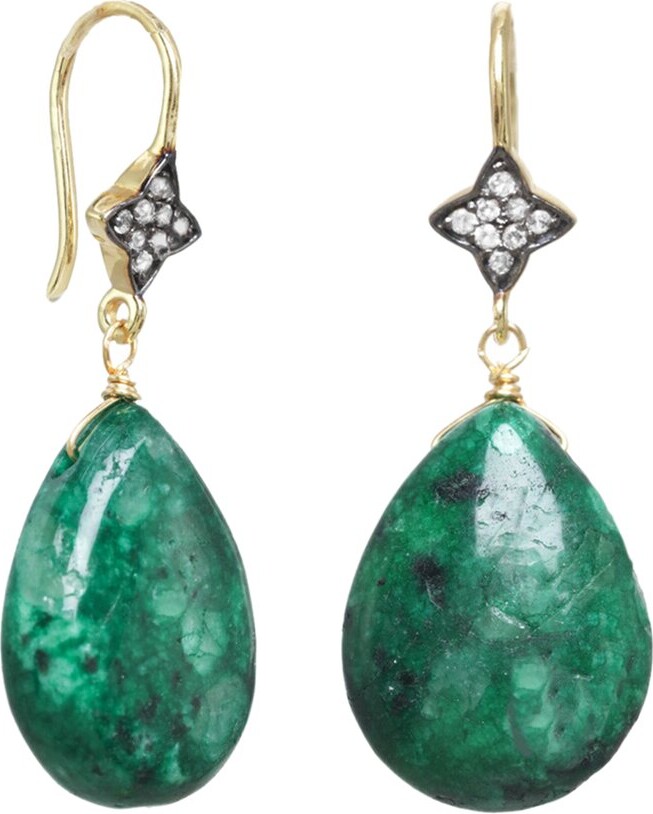 Rachel Reinhardt 14K Over Silver Agate Cz Earrings