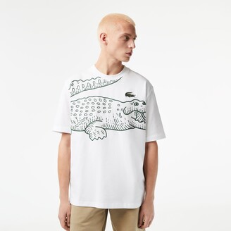 Lacoste Men's Loose Fit Crocodile Print Crew Neck T-Shirt - ShopStyle Long  Sleeve Shirts