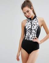 Thumbnail for your product : ASOS Scuba Camo Printed Body Swimsuit