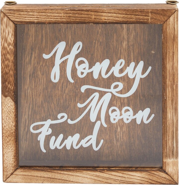 Genie Crafts Wooden Shadow Box Bank, Vacation Fund (7.1 x 1.8 Inches