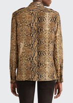 Thumbnail for your product : Ralph Lauren Collection Natalie Snake-Print Button-Down Shirt