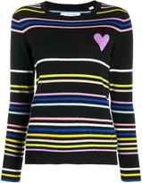 Thumbnail for your product : Chinti and Parker Heart Striped Cashmere Jumper