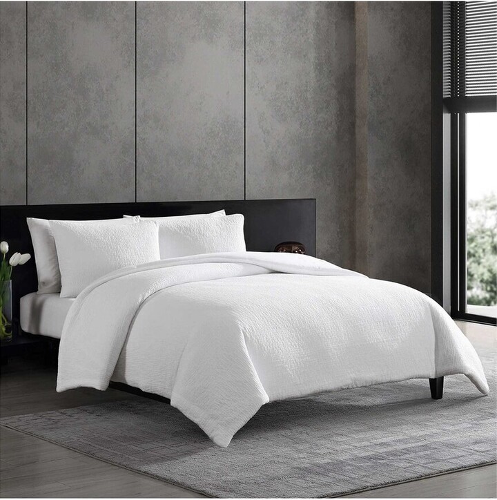 Vera Wang Puckered Texture Duvet Cover Set
