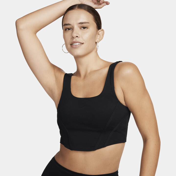Nike Training shape zip high support sports bra in grey - ShopStyle