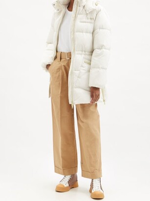 Ganni Hooded Recycled-fibre Shell Padded Coat - Ivory