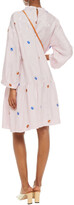 Thumbnail for your product : Baum und Pferdgarten Angelica Gathered Floral-print Satin-jacquard Dress