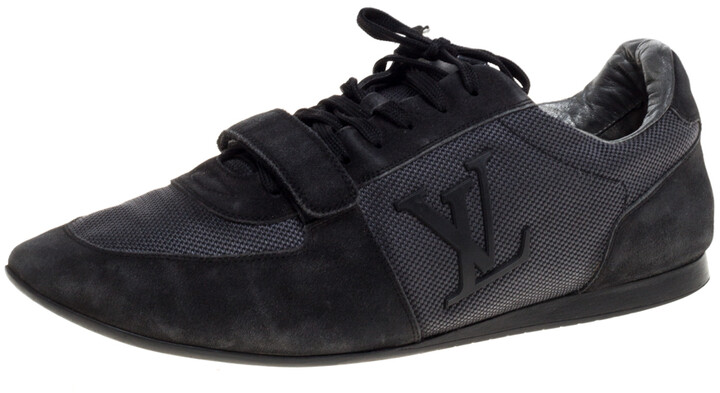 Louis Vuitton Black Leather and Suede Lace Up Sneakers Size 42 Louis Vuitton