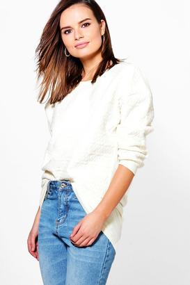 boohoo Daisy Quilted Sweat Top