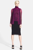 Thumbnail for your product : Jean Paul Gaultier Optical Print Sleeveless Tulle Turtleneck