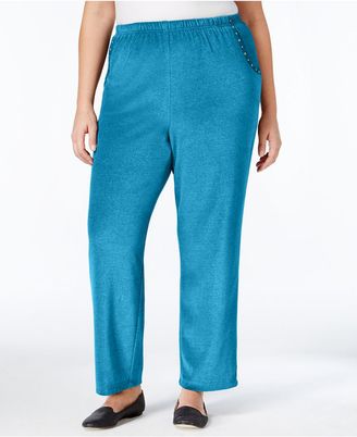 Alfred Dunner Plus Size Adirondack Collection Embellished Velour Pants