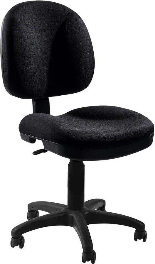 National Public Seating Comfort Height Adjustable Armless Task Chair with Plush Padded Seat - Black