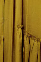 Thumbnail for your product : Ann Demeulemeester Asymmetric Tiered Habotai Maxi Skirt - Gold