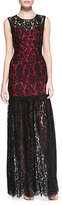 Thumbnail for your product : Milly Annika Sleeveless Lace Overlay Gown