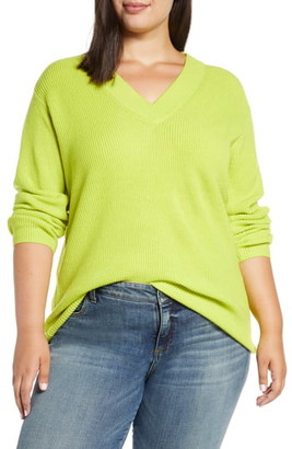 Vince Camuto Ribbed V-Neck Sweater