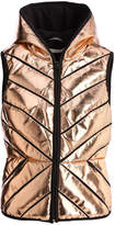 Thumbnail for your product : Blanc Noir Metallic Mesh-Inset Puffer Vest, Rose Gold