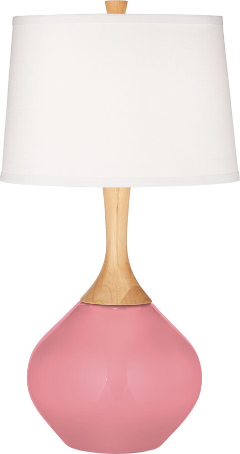 Color Plus Wexler 31" White Shade Haute Pink Table Lamp