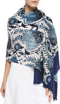 Thumbnail for your product : Tory Burch Bird Of Paradise Scarf, Navy