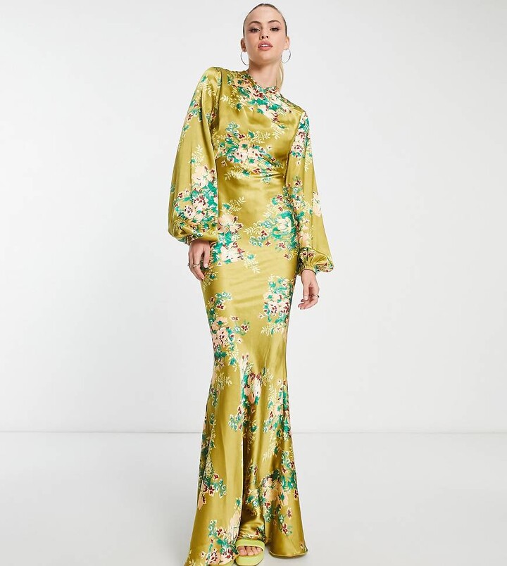 ASOS Tall ASOS DESIGN Tall high neck bias cut maxi dress with