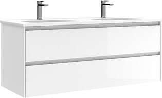 WS Bath Collections Perla 48" Wall-Mounted Double Bathroom Vanity Set