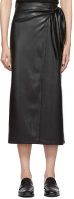 Nanushka Black Vegan Leather Amas Sarong Skirt