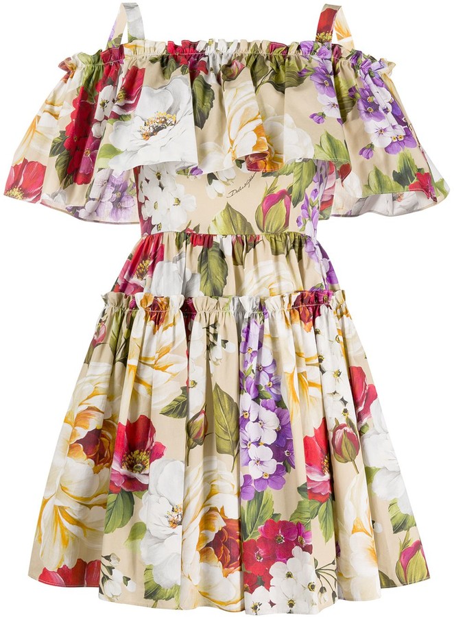 Dolce Gabbana Floral Print Cotton Dress 