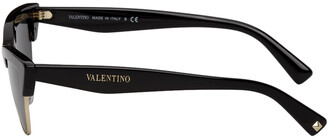 Valentino Black Top Brow Cat Eye Sunglasses