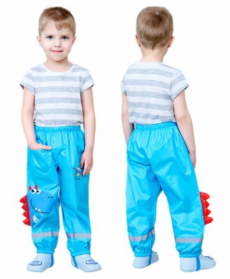Wind and Waterproof Mud Trousers Waterproof AVASAGS Unisex Children's Rain Dungarees Breathable Rain Trousers for Girls and Boys 
