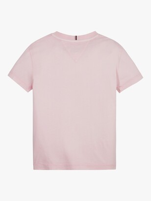 Tommy Hilfiger Kids' Script Print T-Shirt, Pink Breeze