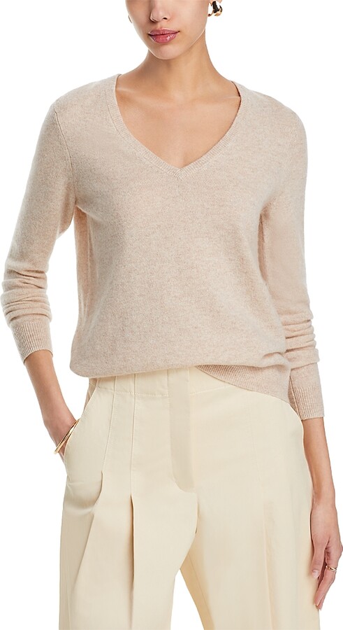 Female C by Bloomingdale's V-Neck Cashmere Sweater 100