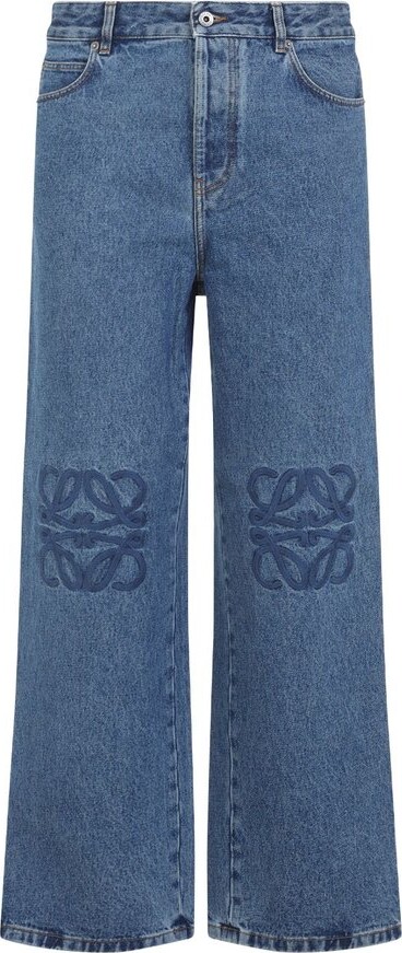 Loewe Anagram-Embroidered Baggy Jeans