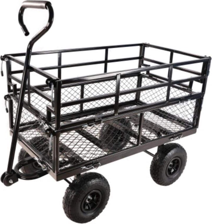 Dracelo Capacity Total 7 cu. ft. Metal Bin Material Garden Cart