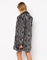 Thumbnail for your product : Little White Lies Faux Fur Coat With PU Collar