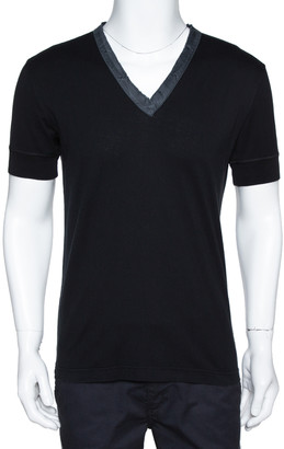 dolce and gabbana black v neck t shirt