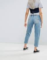 Thumbnail for your product : Urban Bliss Petite Deconstructed Straight Leg Tonal Panelled Jeans