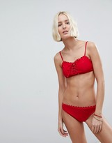 Thumbnail for your product : South Beach Mix And Match Scallop Edge Lattice Detail Bikini Top