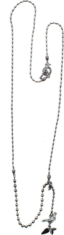 GEM Kingdom Black / Silver Sterling Silver Dove Necklace Black M