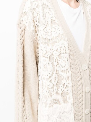 BAPY BY *A BATHING APE® Lace-Patterned Knitted Cardigan